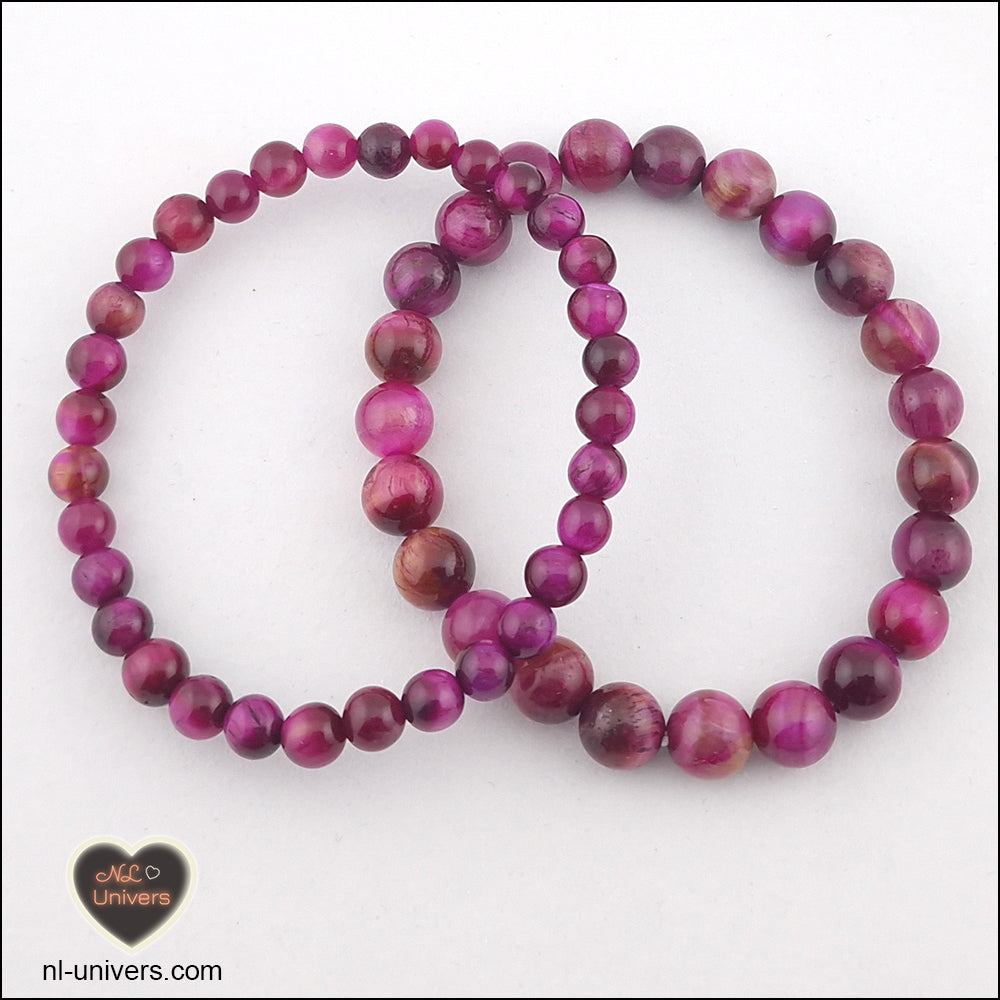 Bracelet Œil de Tigre rose