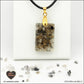 Pendentif Quartz Tourmaline noire rectangle M.1 en orgonite laiton