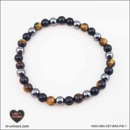 Hematite + Black Obsidian + Tiger Eye Bracelet