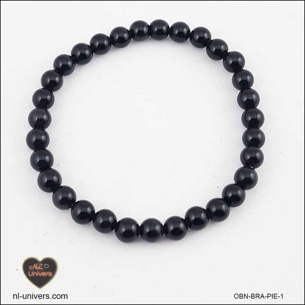 Schwarzes Obsidian-Armband