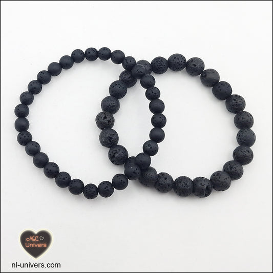 Bracelet Pierre de Lave noire