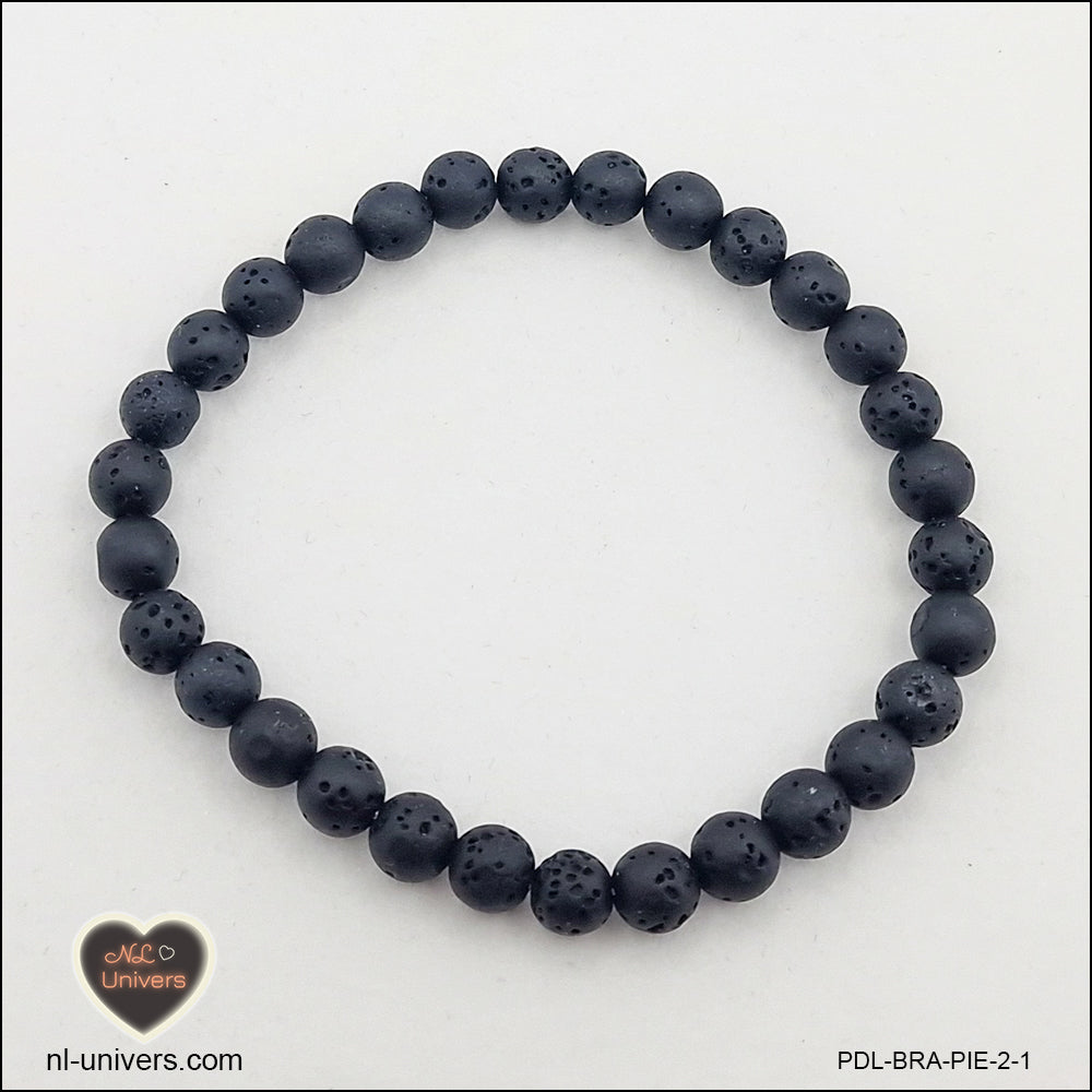 Bracelet Pierre de Lave noire