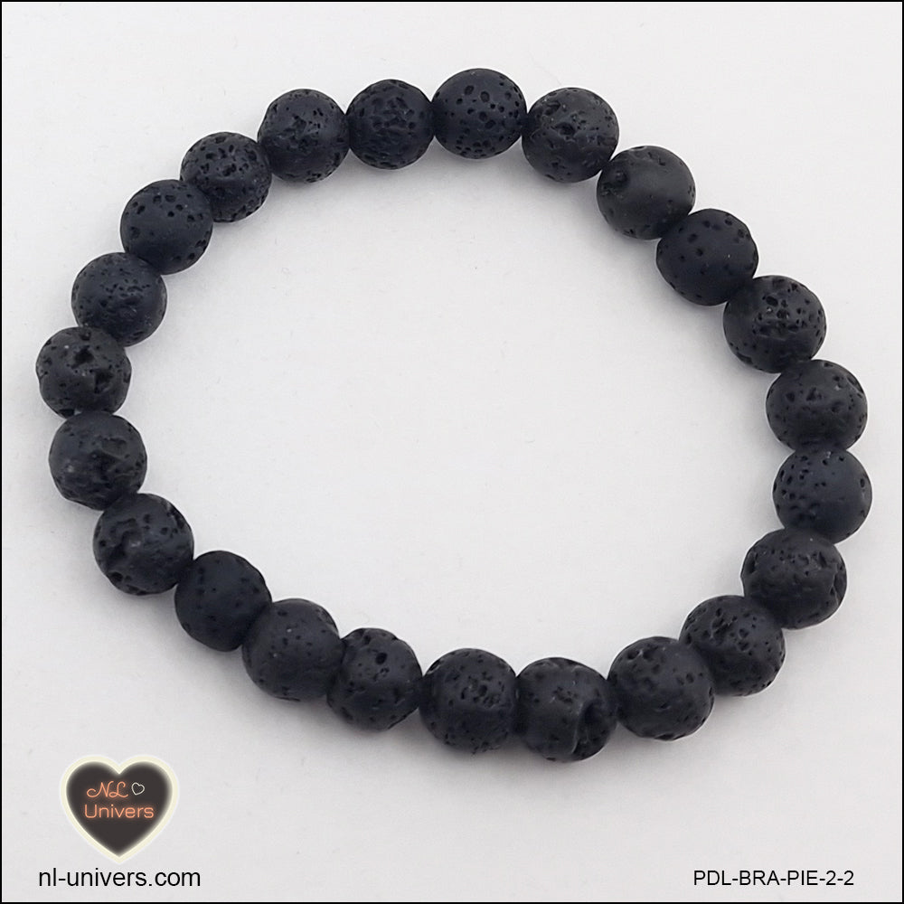 Bracelet Pierre de Lave noire