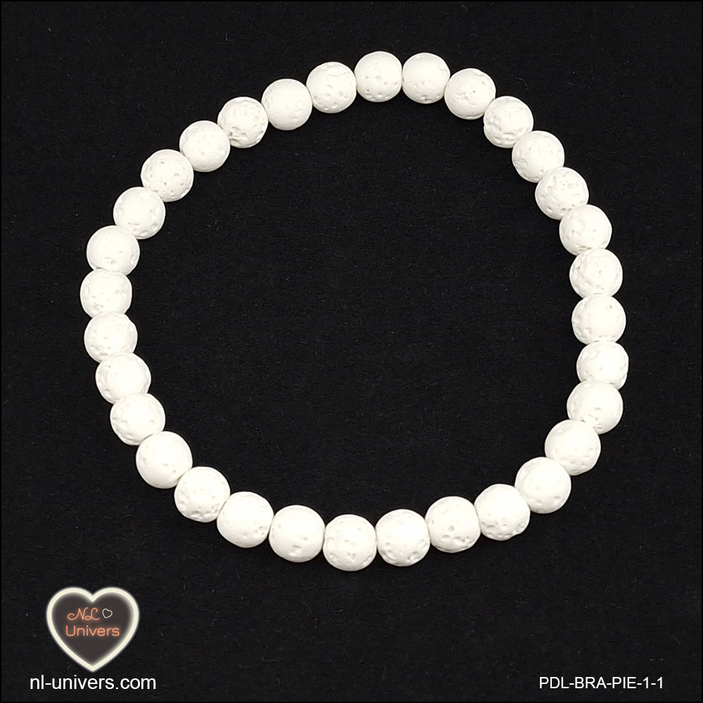 Bracelet Pierre de Lave blanche