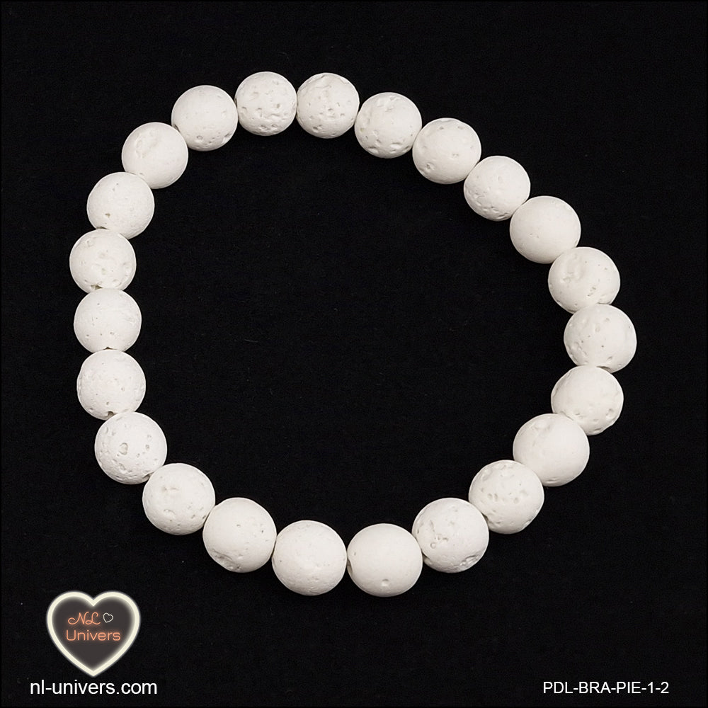 Bracelet Pierre de Lave blanche