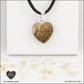 Pendentif Citrine chauffée cœur M.1 en orgonite laiton