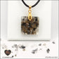 Black Tourmaline Quartz pendant square M.1 in brass orgonite