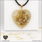 Heated Citrine heart pendant M.3 in brass orgonite