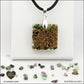 Square Ruby-Zoïsite pendant M.1 in brass orgonite