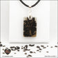 Black Obsidian rectangle M.1 pendant in brass orgonite