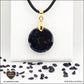 Round blue gold river pendant M.1 in brass orgonite