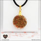 Pendentif Tourmaline Melon d'eau rond M.1 en orgonite laiton