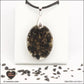 Pendentif Obsidienne noire ovale M.2 en orgonite laiton