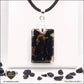 Pendentif Tourmaline noire rectangle M.1 en orgonite laiton