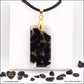 Black Tourmaline pendant rectangle M.2 in brass orgonite