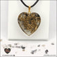 Quartz Tourmaline black heart pendant M.3 in brass orgonite