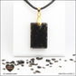 Pendentif Obsidienne noire rectangle M.1 en orgonite laiton