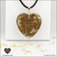 Heated Citrine heart pendant M.3 in brass orgonite