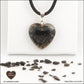 Black Obsidian heart pendant M.2 in brass orgonite