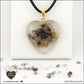 Quartz Tourmaline black heart pendant M.3 in brass orgonite