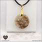 M.2 round rose quartz pendant in brass orgonite