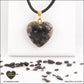 Black Obsidian heart pendant M.2 in brass orgonite