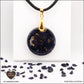 Round blue gold river pendant M.2 in brass orgonite