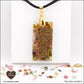 Pendentif Tourmaline multicolore rectangle M.2 en orgonite laiton