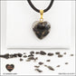 Black Obsidian heart pendant M.1 in brass orgonite