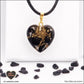 Black Tourmaline heart pendant M.2 in brass orgonite