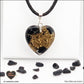 Black Tourmaline heart pendant M.2 in brass orgonite