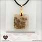 Pendentif Quartz rose carré M.2 en orgonite laiton