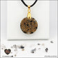 Pendentif Quartz Tourmaline noire rond M.1 en orgonite laiton