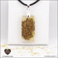 Heated Citrine pendant rectangle M.2 in brass orgonite