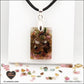 Pendentif Tourmaline multicolore rectangle M.1 en orgonite laiton