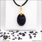 M.1 oval blue gold river pendant in brass orgonite