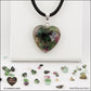 Ruby-Zoïsite heart pendant M.2 in brass orgonite