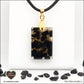 Pendentif Tourmaline noire rectangle M.1 en orgonite laiton