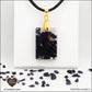 Pendentif Rivière d'or bleue rectangle M.1 en orgonite laiton