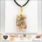 Pendentif Pierre de Lune rectangle M.1 en orgonite laiton