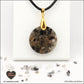 Pendentif Quartz Tourmaline noire rond M.2 en orgonite laiton