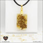 Pendentif Citrine chauffée rectangle M.1 en orgonite laiton