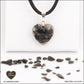 Pendentif Obsidienne noire cœur M.1 en orgonite laiton