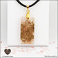 Pendentif Tourmaline Melon d'eau rectangle M.2 en orgonite laiton