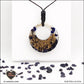 Blue gold river donut pendant in brass orgonite