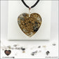 Quartz Tourmaline black heart pendant M.3 in brass orgonite