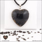 Black Obsidian heart pendant M.3 in brass orgonite