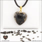 Black Obsidian heart pendant M.2 in brass orgonite