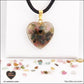 Pendentif Tourmaline multicolore cœur M.2 en orgonite laiton