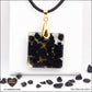 M.2 square black tourmaline pendant in brass orgonite